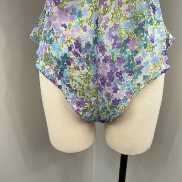 VS Blue Floral Bodysuit - Picture 9 of 14